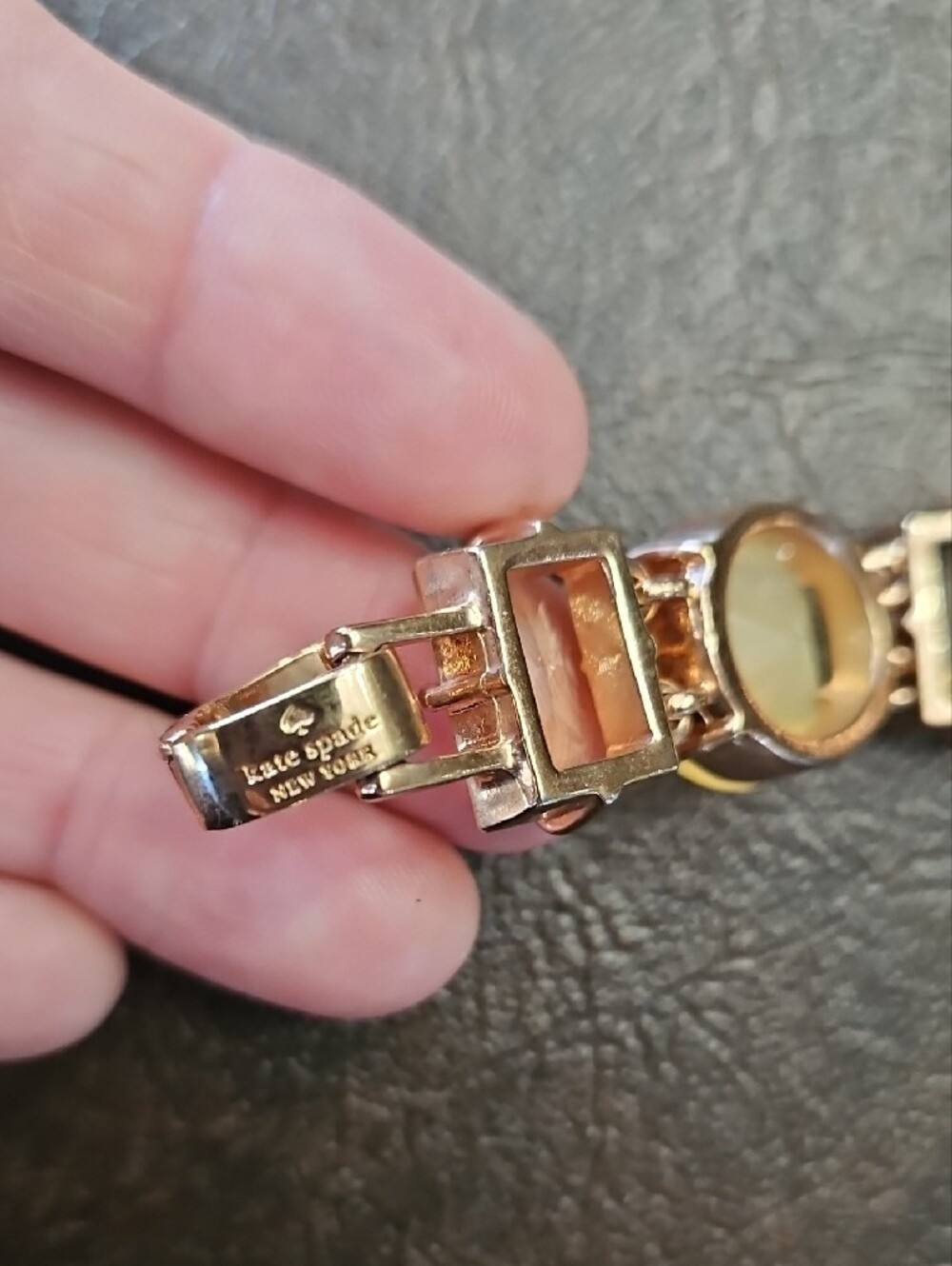 kate spade Yellow and Rose Gold Faceted Rhinestone Link Bracelet - Picture 7 of 7